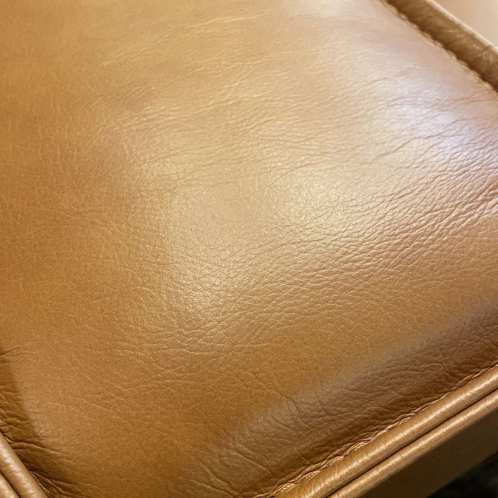 Modern Tan Leather Loveseat – Upholstered Two-Seater Sofa