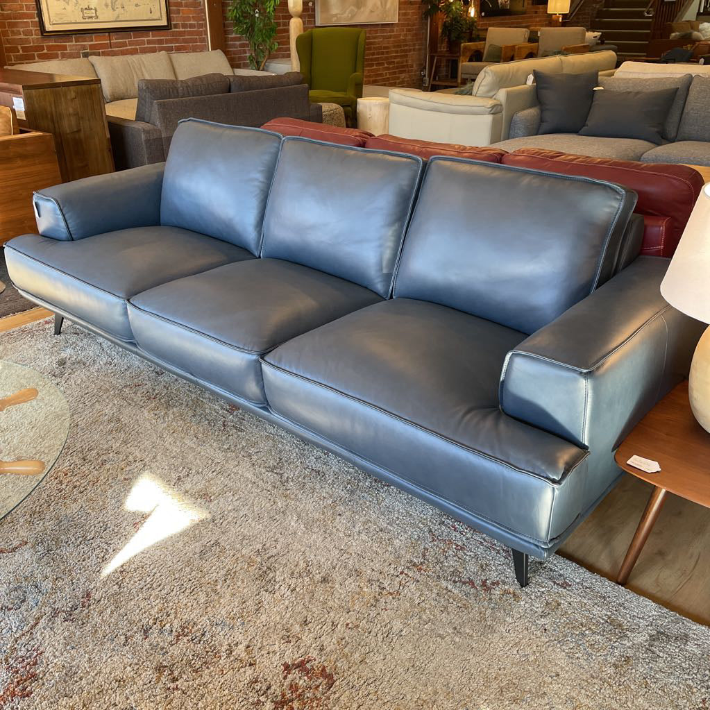 MC Style Blue Leather Sofa U SOFAS