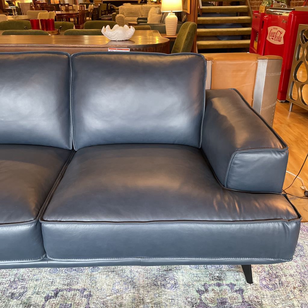 MC Style Blue Leather Sofa U SOFAS