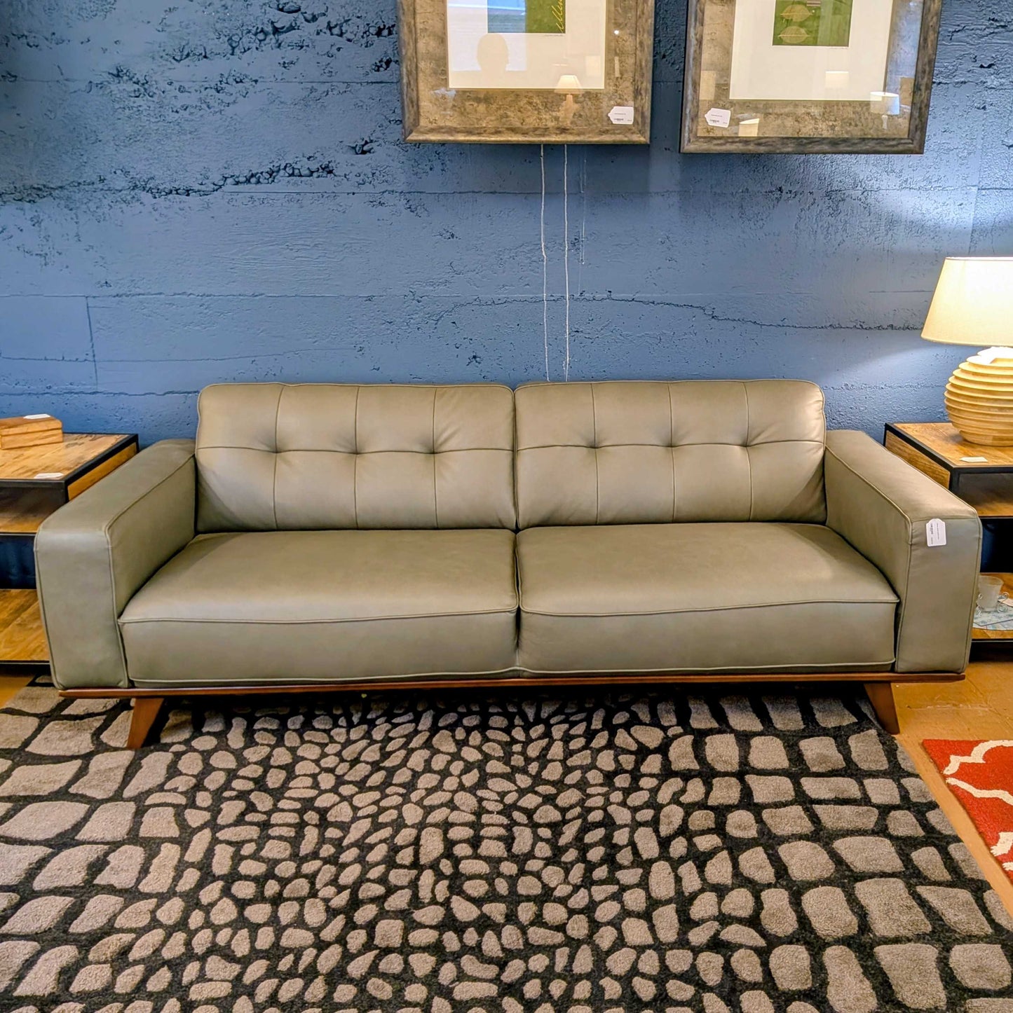 Odense Slate Leather Sofa U SOFAS