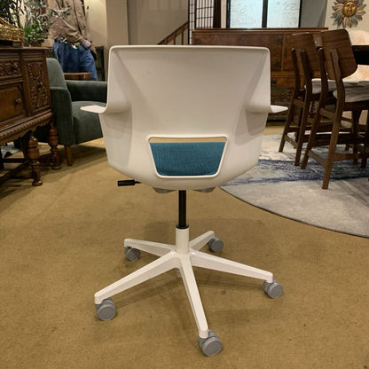 Turnstone White and Teal Seat Office Chair
