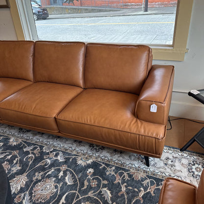 MC Style Tan Leather Sofa