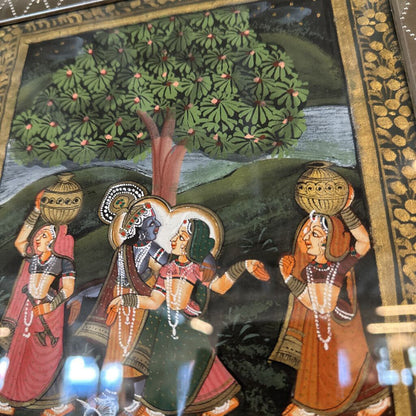 Indian Painted on Silk Art