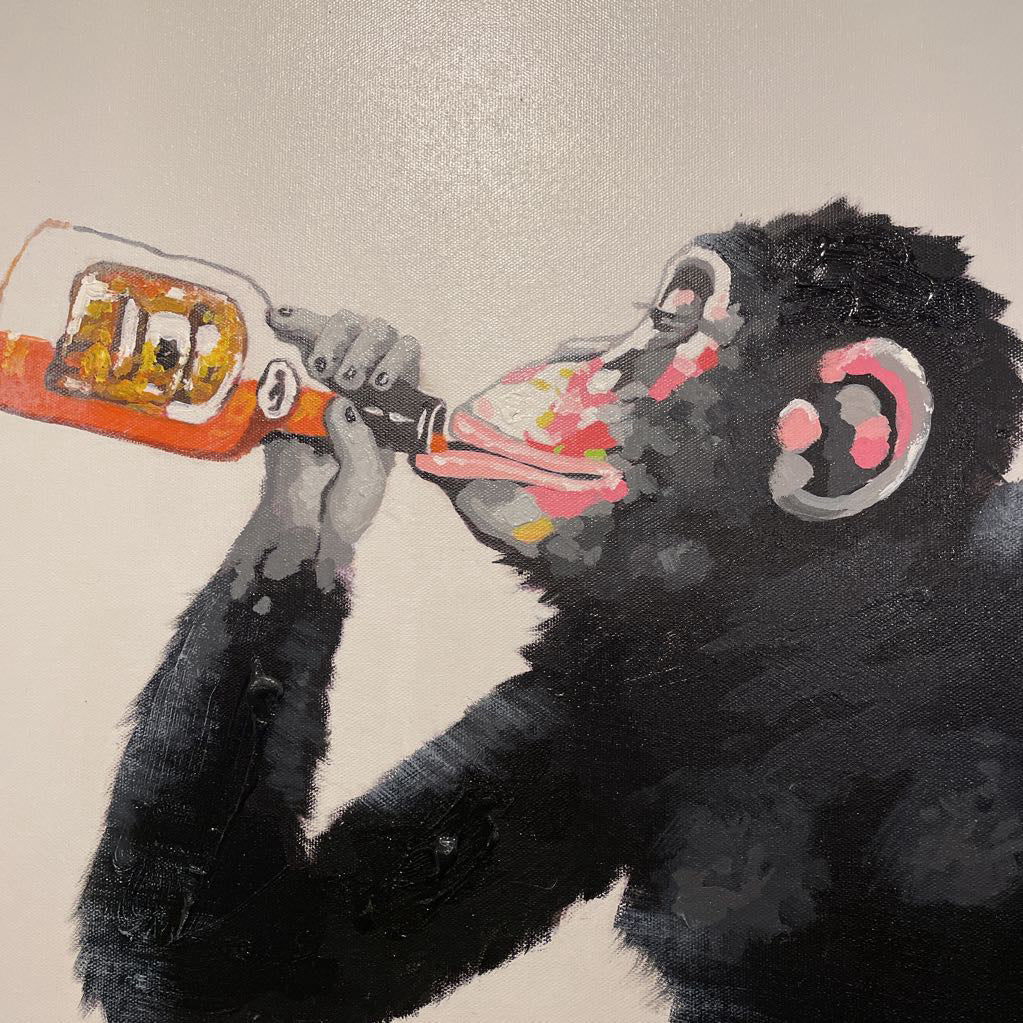 Guzzling Chimp Painting (M)