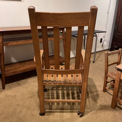 Vintage Oak Armchair on Casters U ACCENT CHAIRS