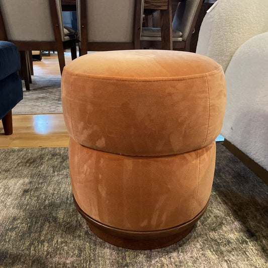 Velvet Channel Round Ottoman