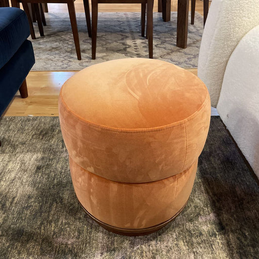 Velvet Channel Round Ottoman