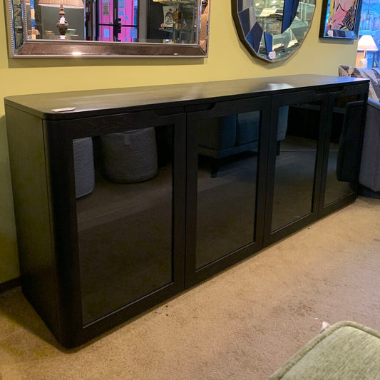 Very Dark brown 4 Glass Door Sideboard