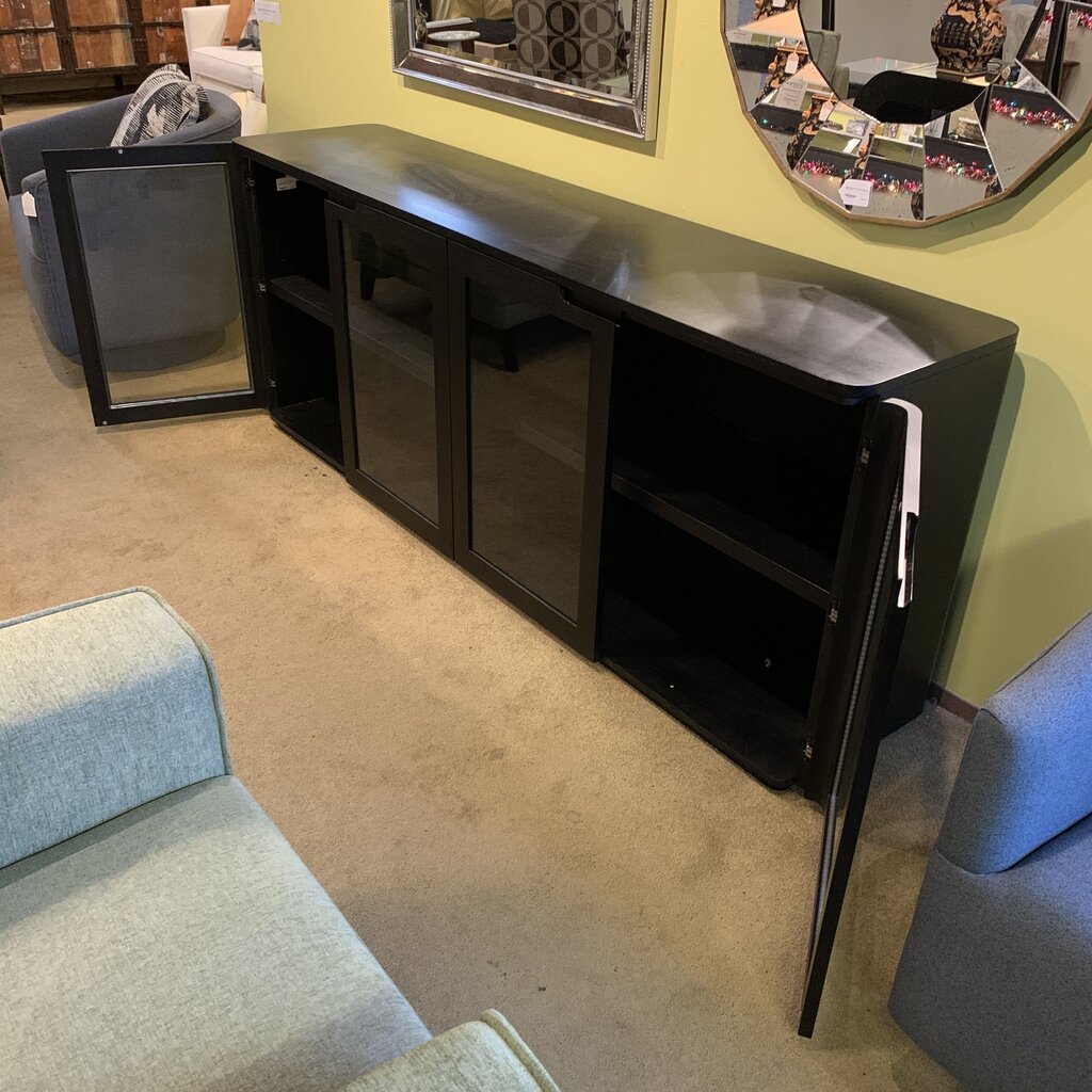 Very Dark brown 4 Glass Door Sideboard