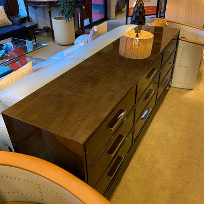 84" RH Lacquered 9 Drawer Low Dresser