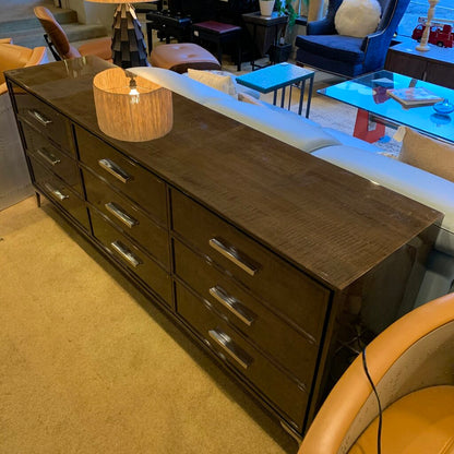 84" RH Lacquered 9 Drawer Low Dresser