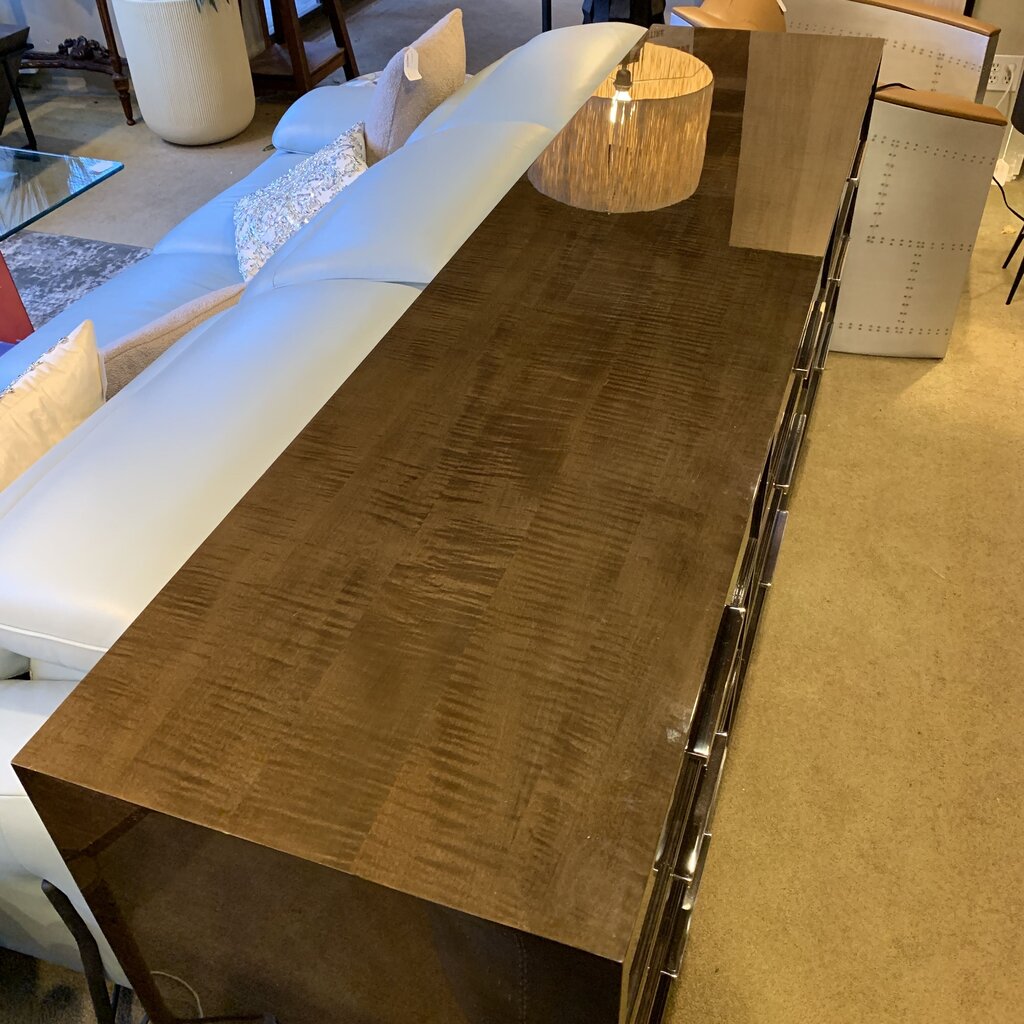 84" RH Lacquered 9 Drawer Low Dresser