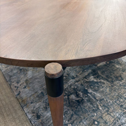Round Dark Wood Coffee Table