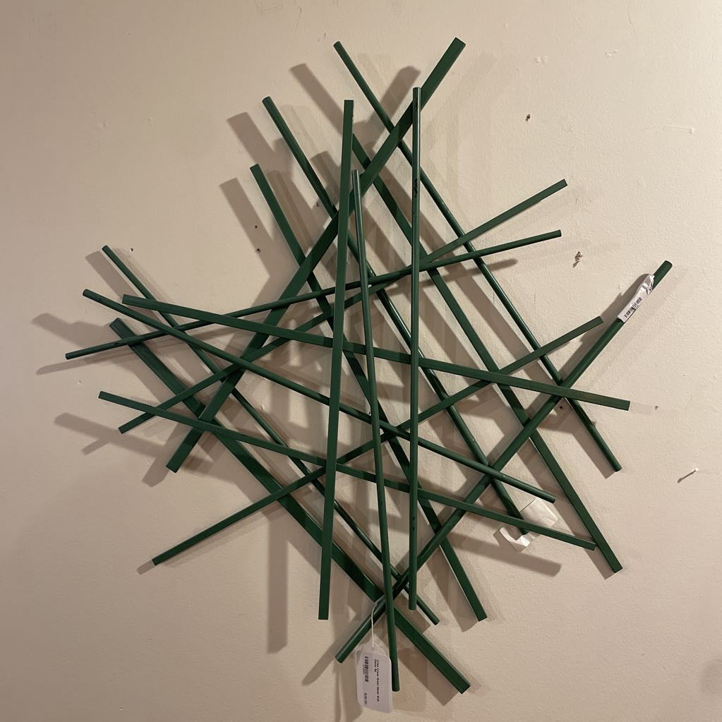 Criss Cross Green Metal Wall Decor ART