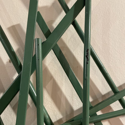 Criss Cross Green Metal Wall Decor ART