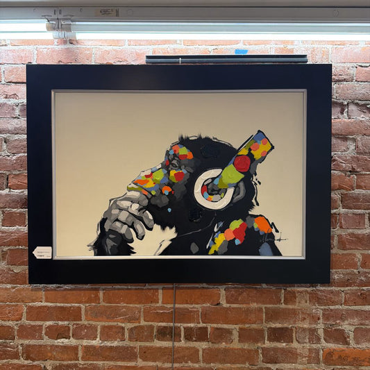 White Background Headphones Chimp (med) ART