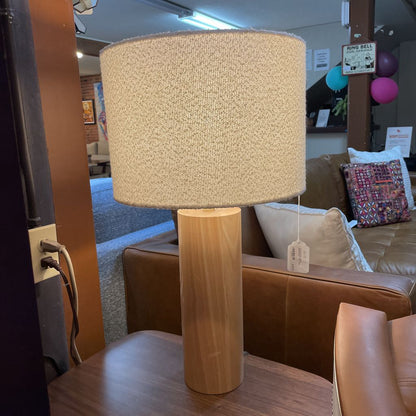 Contemporary Natural Rubberwood Table Lamp LAMPS
