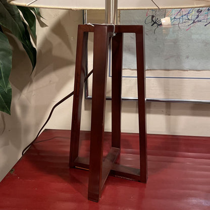 Crisscross Base Walnut Finish Table Lamp LAMPS