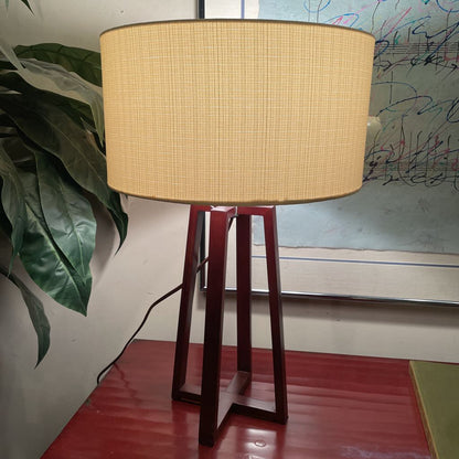 Crisscross Base Walnut Finish Table Lamp LAMPS