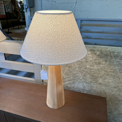 Tapered Natural Rubberwood Table Lamp