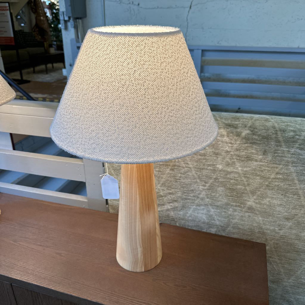 Tapered Natural Rubberwood Table Lamp LAMPS