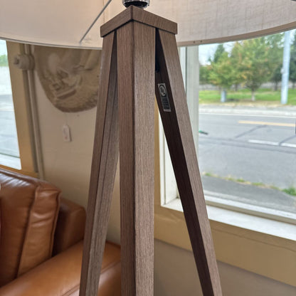 Walnut Finish Tripod Floor Lamp LAMPS