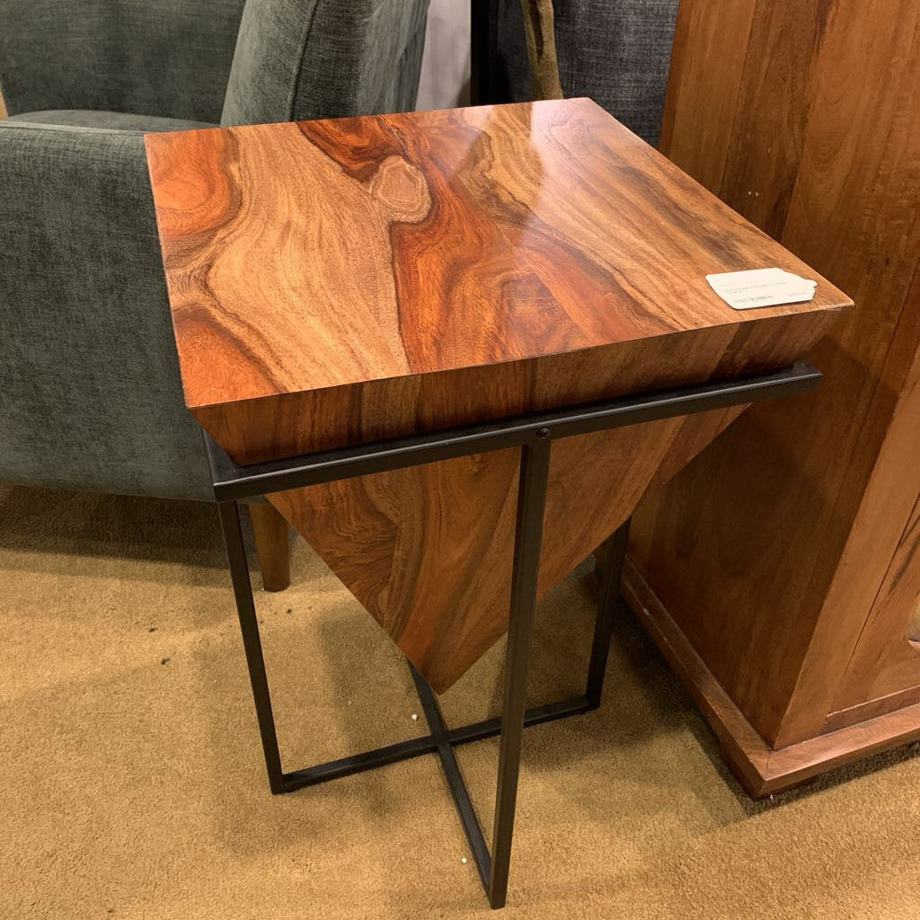 Sheesham Pyramid Accent Table