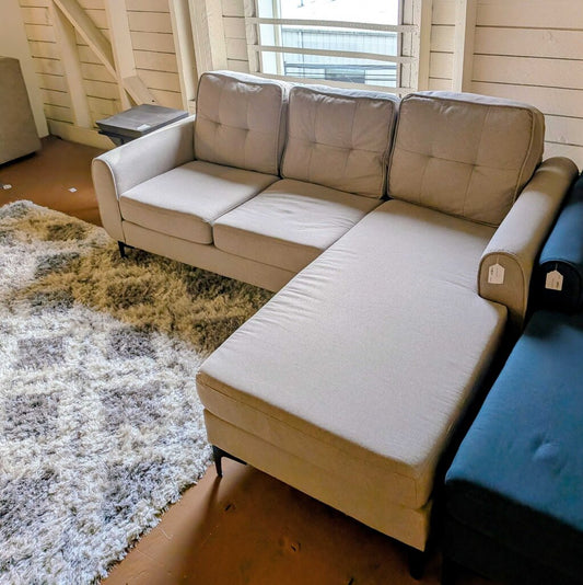 Slate Chaise white sectional sofa