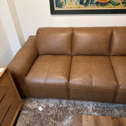 Premium Chestnut Leather Sofa