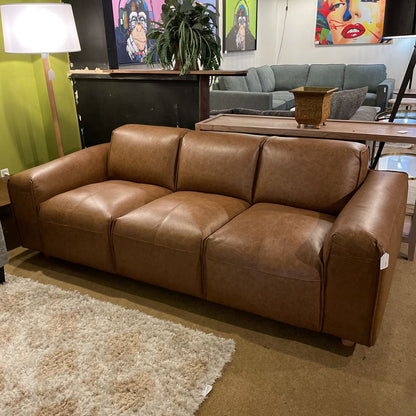 Premium Chestnut Leather Sofa