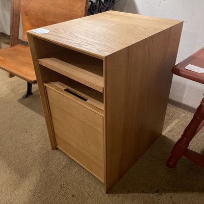 Oak File Cabinet with Shelf