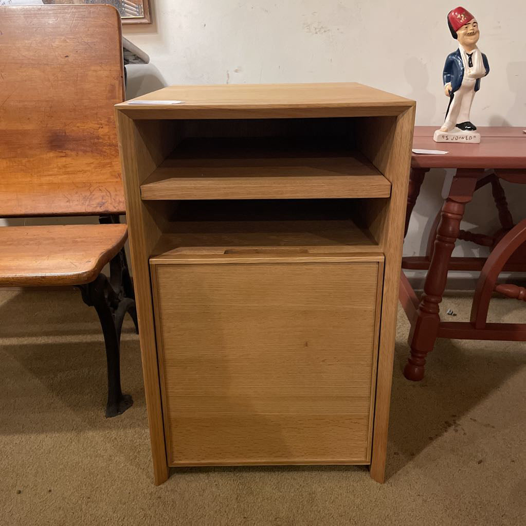 Oak File Cabinet with Shelf