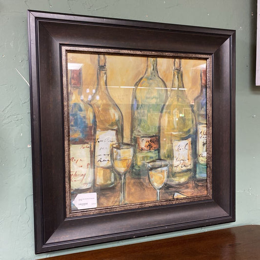 Signed Wine Bottles & Glasses Art