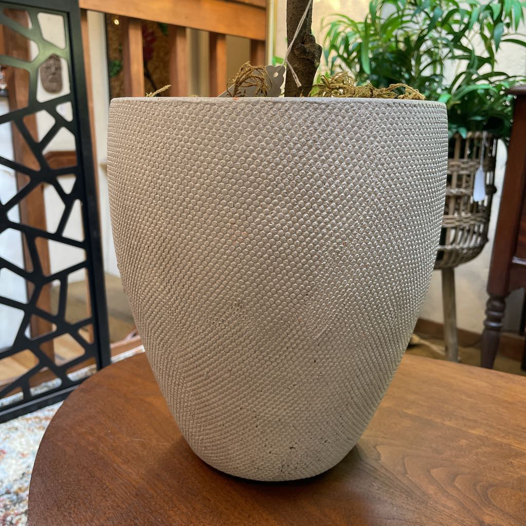 Faux Fig Plant in Cement Pot