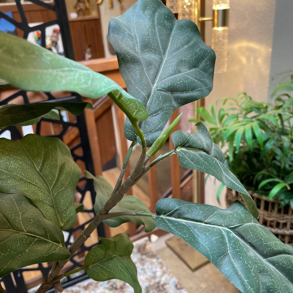 Faux Fig Plant in Cement Pot