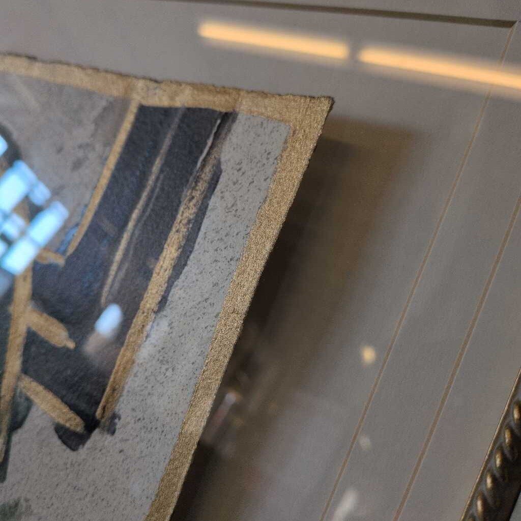 Close-up of a textured material with a reflective surface