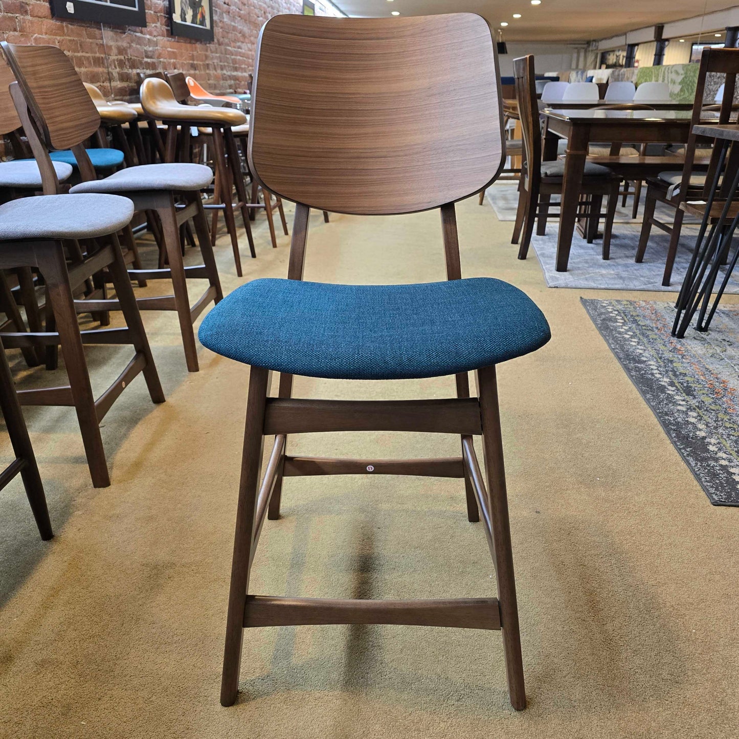 Hoya Teal Cushion Counter Chair C STOOLS