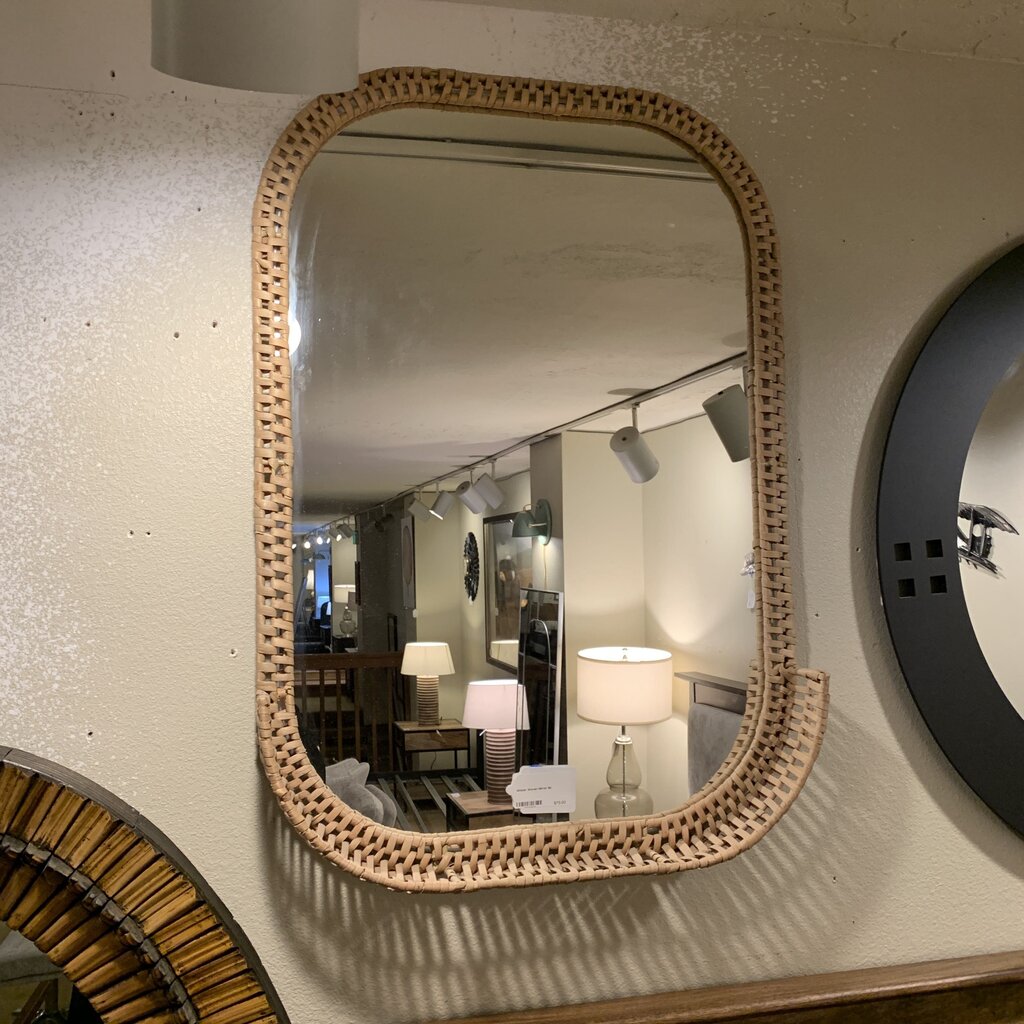 Wicker Woven Mirror