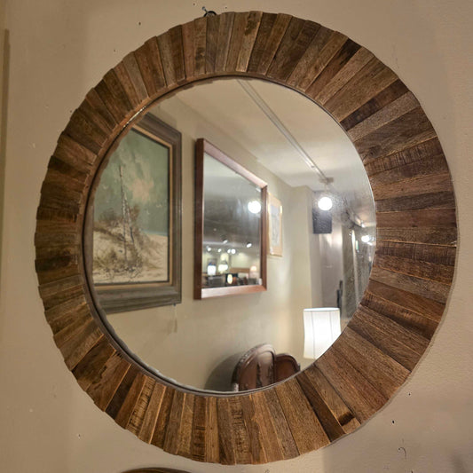 Pattern Wood Frame Mirror