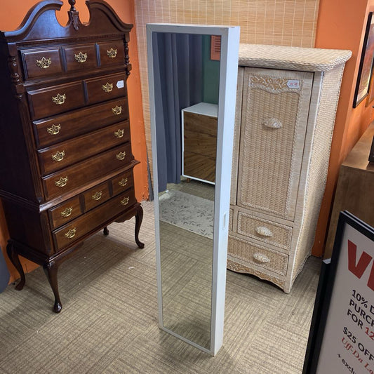 Door Hinge Hung Full Length Mirror w/Shelves