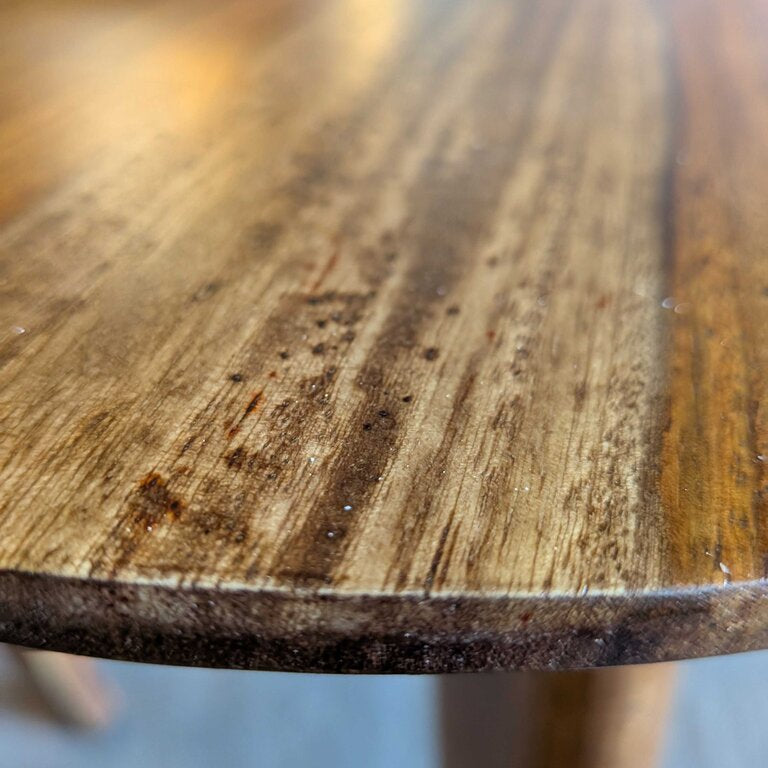 Close-up of a wooden surface with visible grain and texture