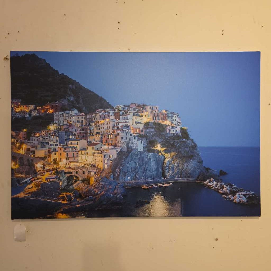 Large Canvas View of Mediterranean Village