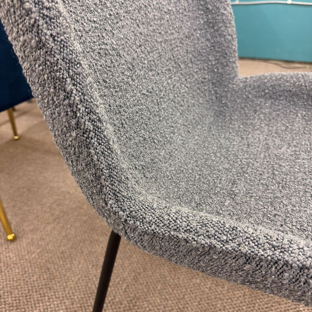 Charcoal Boucle Chair C DINING CHAIRS