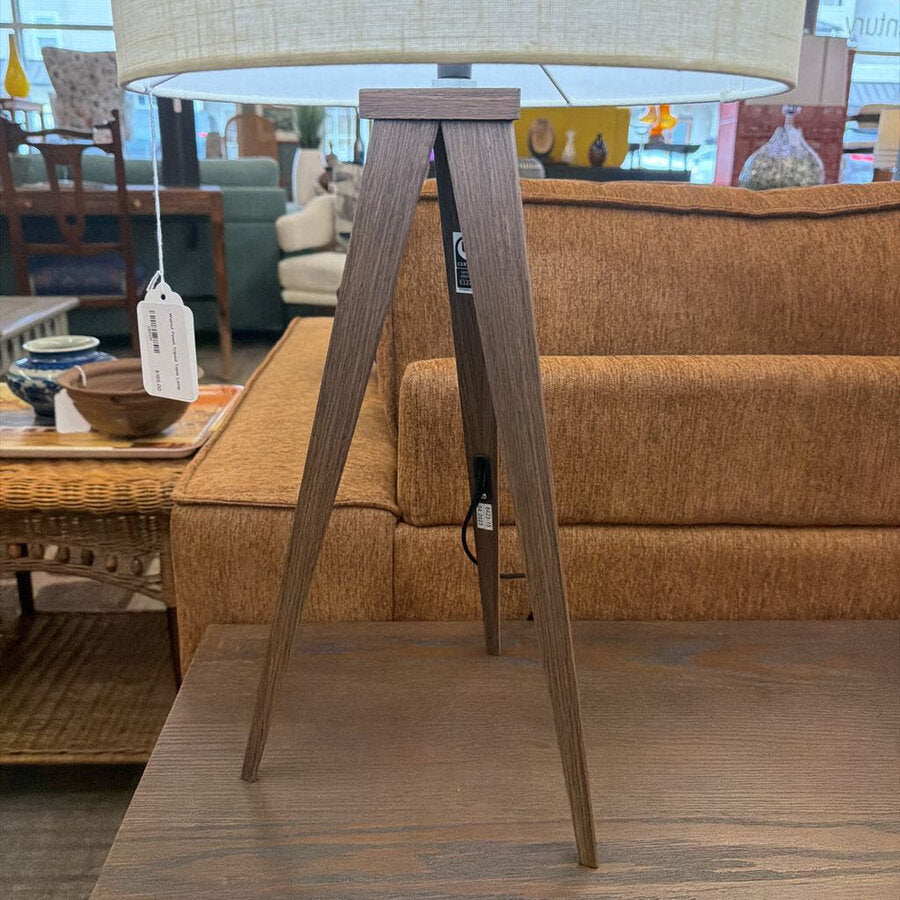 Walnut Finish Tripod Table Lamp LAMPS