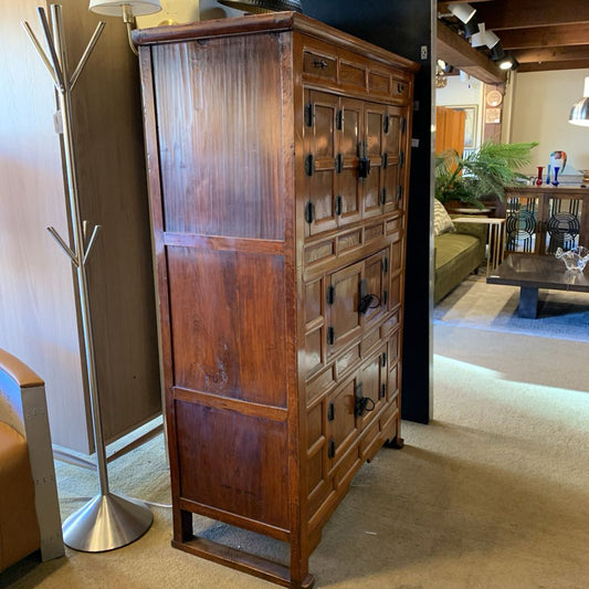 Korean Wood Chest with Lacquered Wood