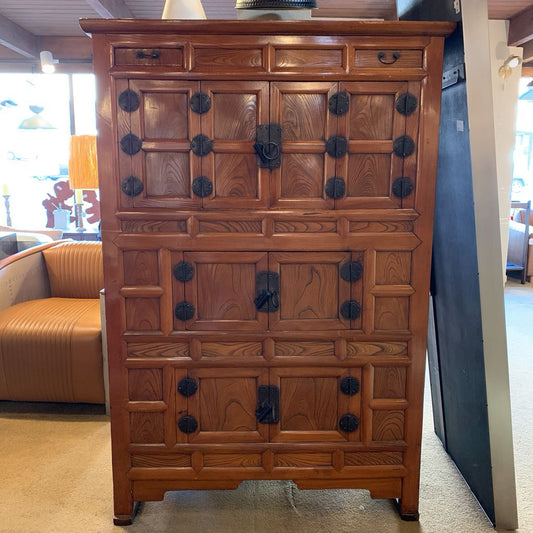 Korean Wood Chest with Lacquered Wood