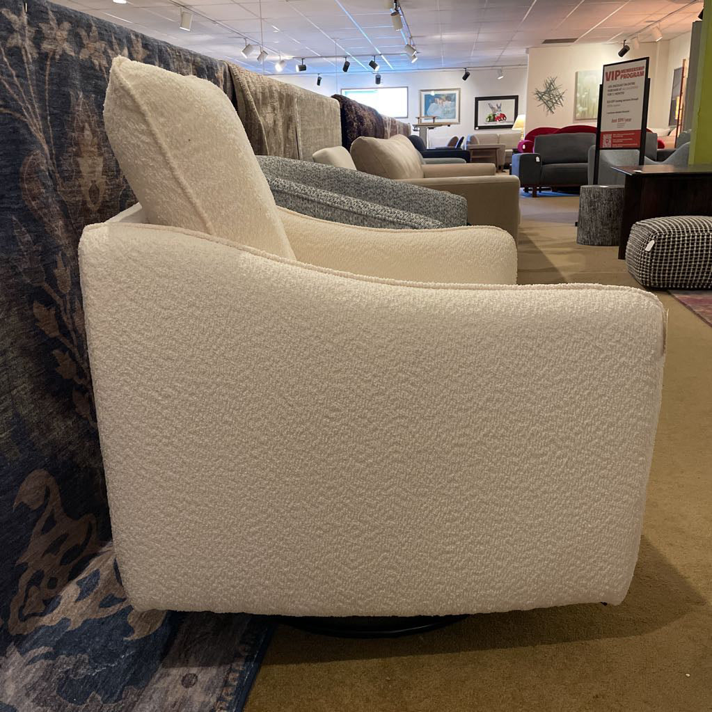 Vanilla Boucle Swivel Glider U ACCENT CHAIRS