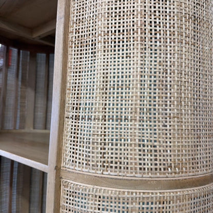 Close-up of a woven basket with a blurred background