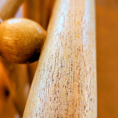 Close-up of a wooden object with a blurred background