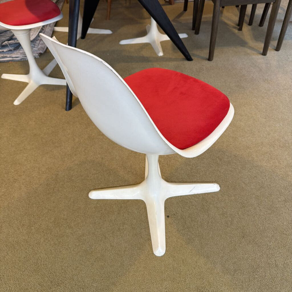 1960 Burke Saarinen Style Red Seat Chair SET OF 4